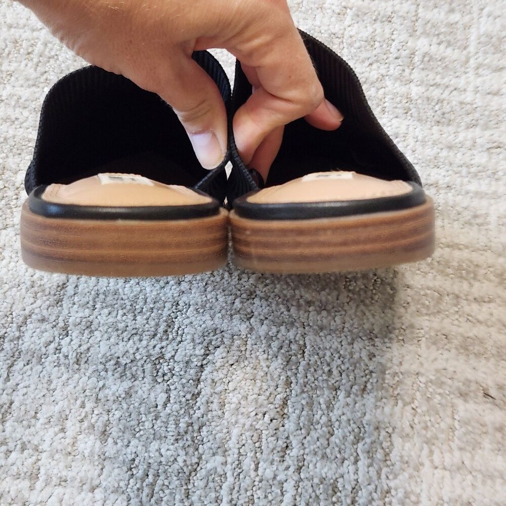 STEVEN women's Valdez knit point toe slip-on mules shoes black size 9 - Picture 7 of 8